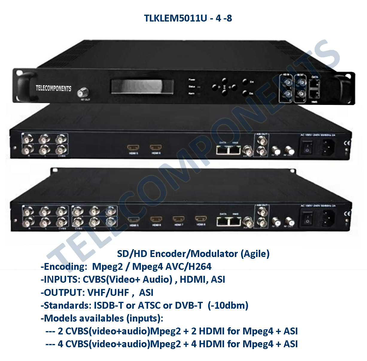 ISDB-T ATSC DVBT DVBC Encoder Modulator Digital